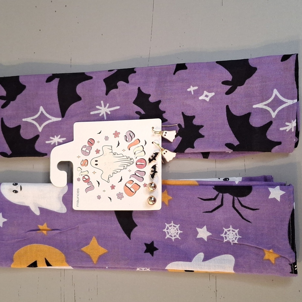 Halloween Earrings & Bandana Set - Picture 1 of 5